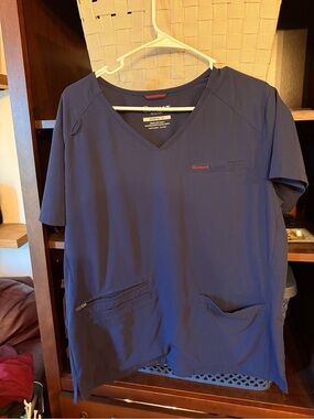 Ariat Navy Blue Clara 6 Pocket Scrub Top